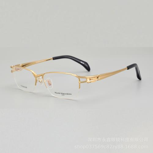 工厂直销松岛玛莎琪日系 纯钛商务个性眼镜框大脸男款mf-1212